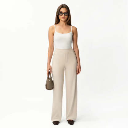 Solid Colored Straight Pants-Legletic