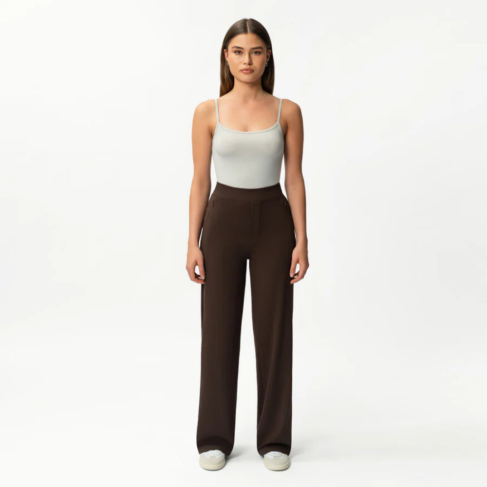 Solid Colored Straight Pants-Legletic
