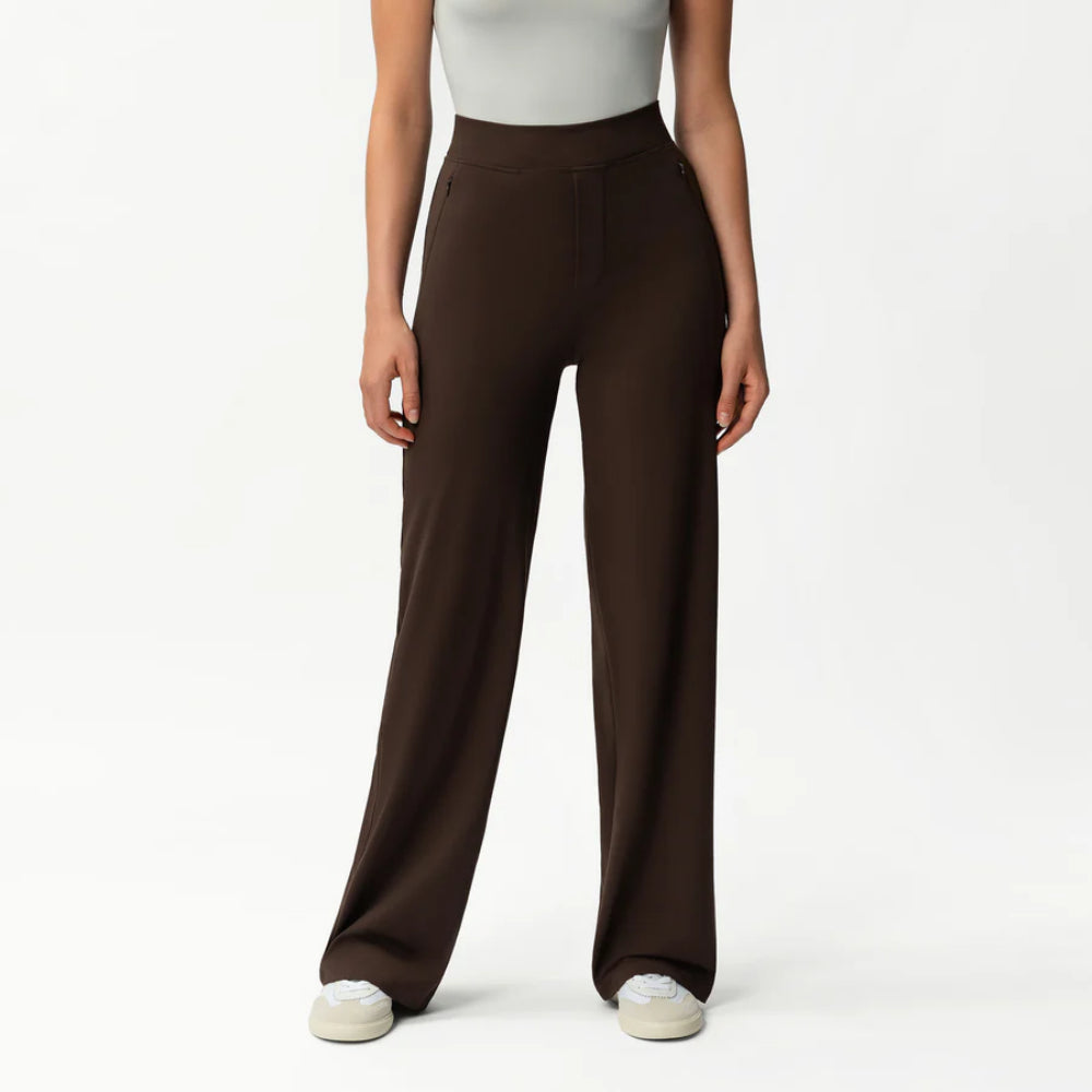 Solid Colored Straight Pants-Legletic