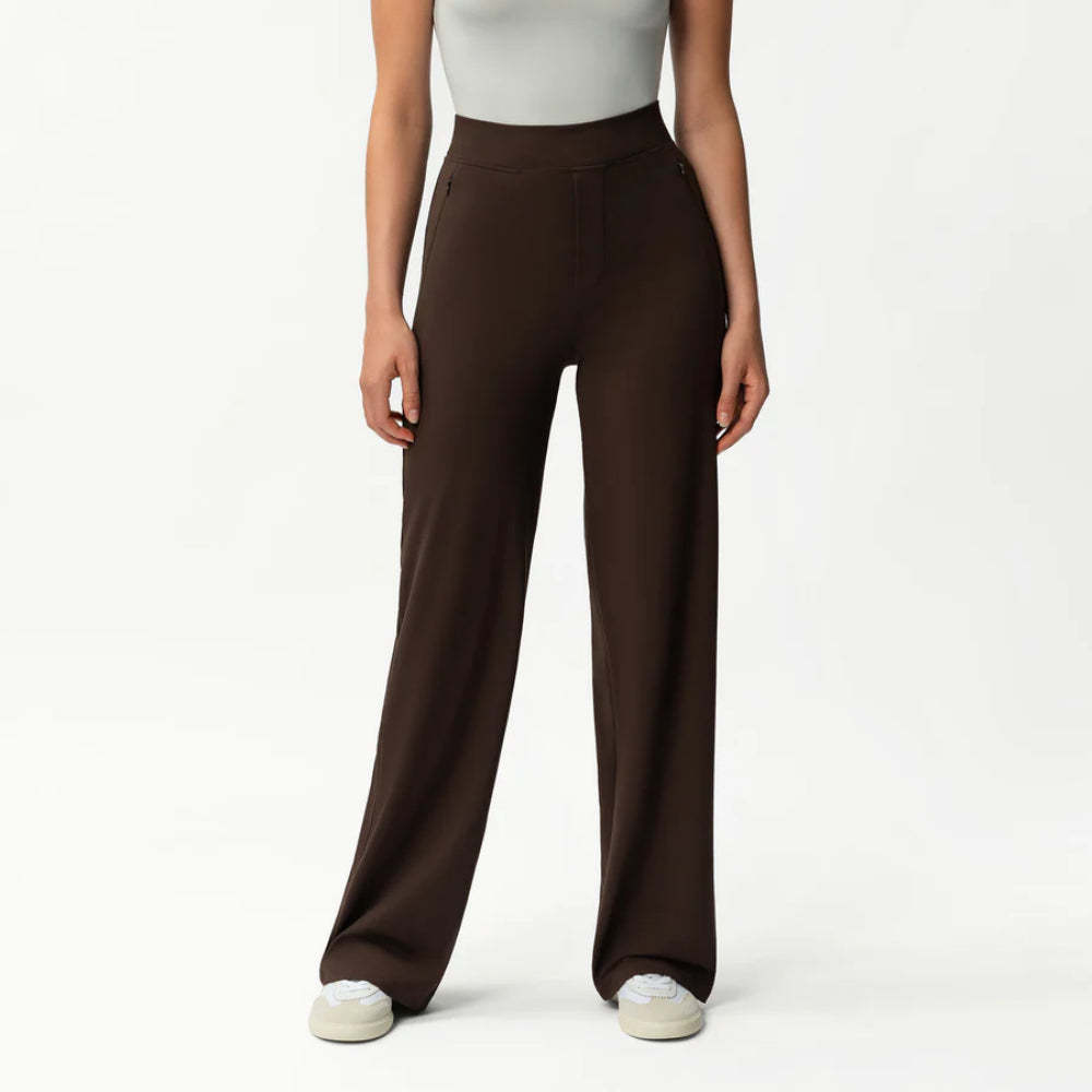 Solid Colored Straight Pants-Legletic