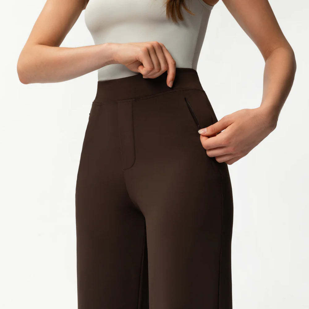 Solid Colored Straight Pants-Legletic