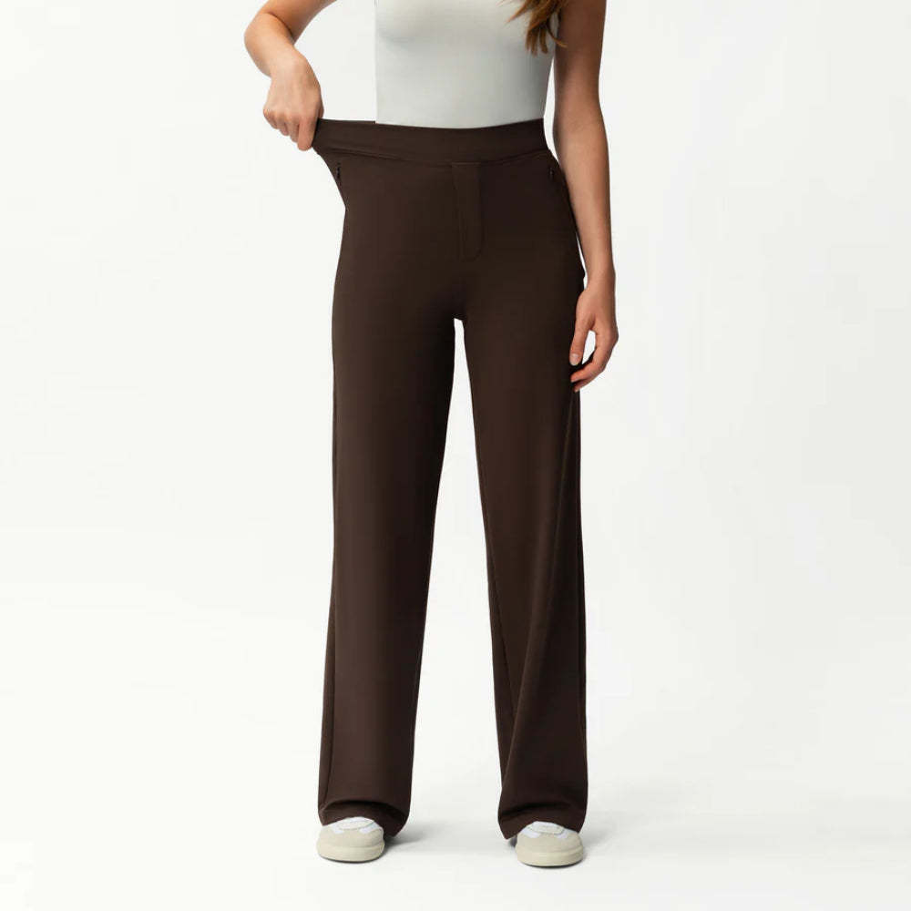 Solid Colored Straight Pants-Legletic