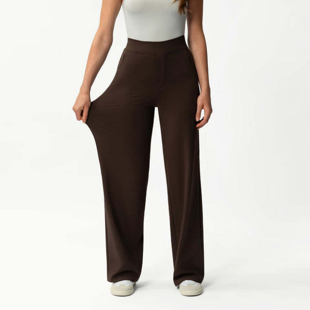 Solid Colored Straight Pants-Legletic
