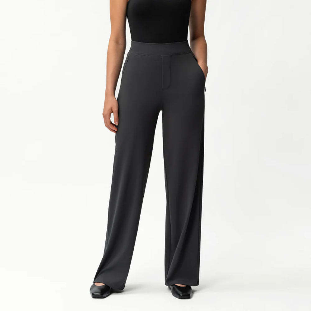 Solid Colored Straight Pants-Legletic