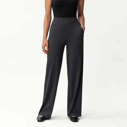 Solid Colored Straight Pants-Legletic