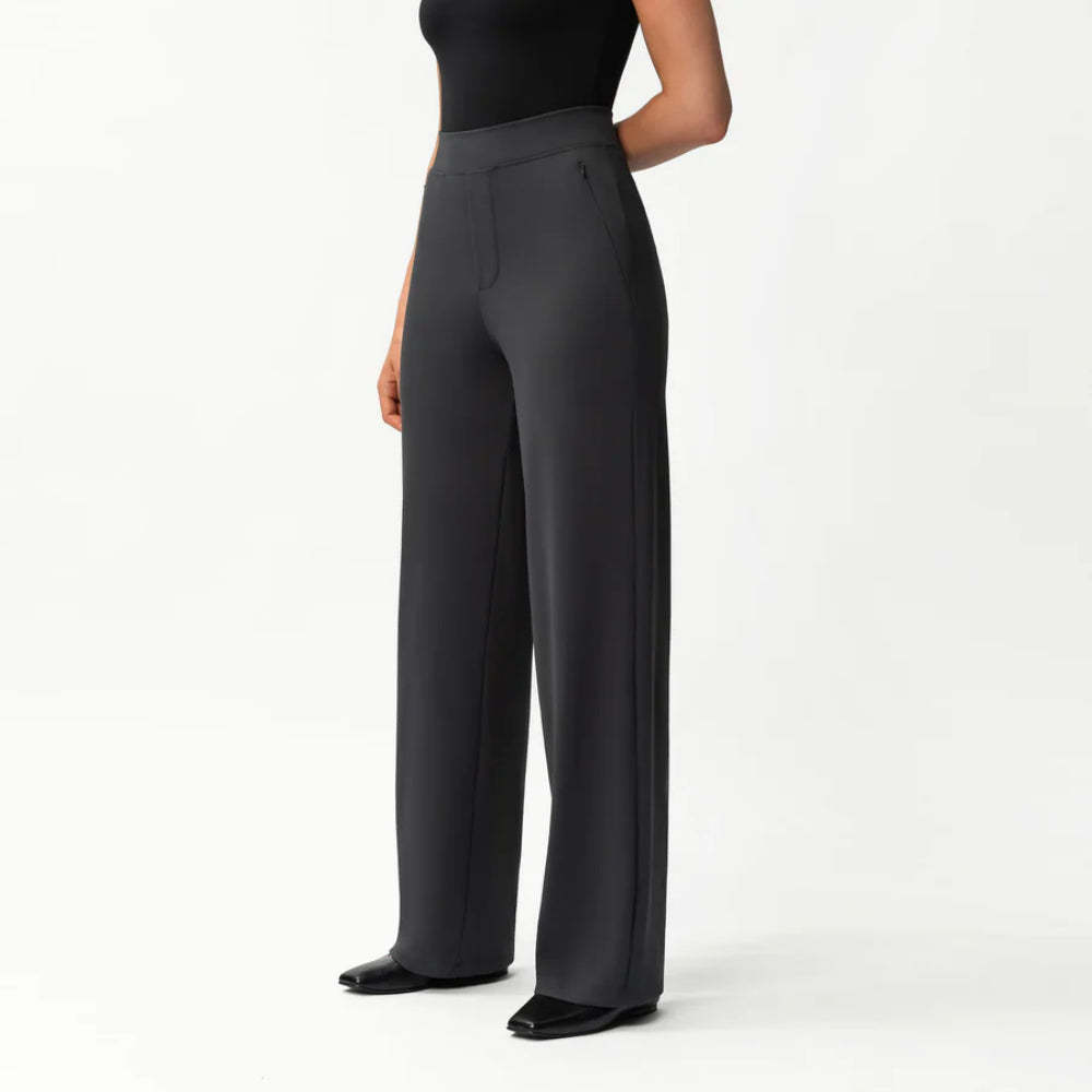 Solid Colored Straight Pants-Legletic