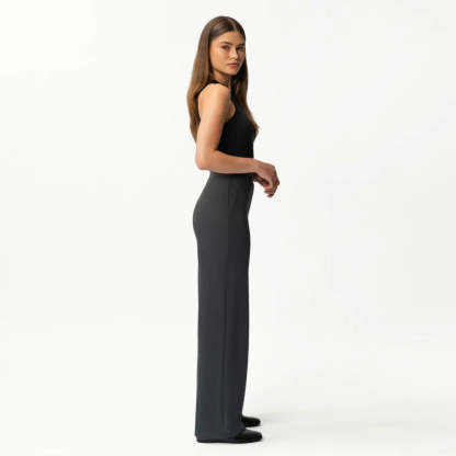 Solid Colored Straight Pants-Legletic