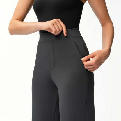 Solid Colored Straight Pants-Legletic