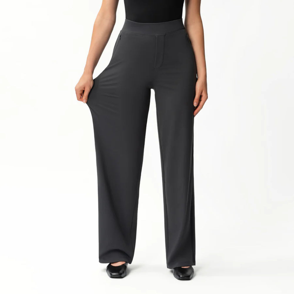 Solid Colored Straight Pants-Legletic
