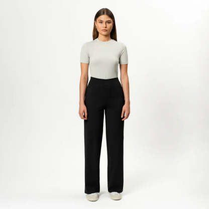 Solid Colored Straight Pants-Legletic