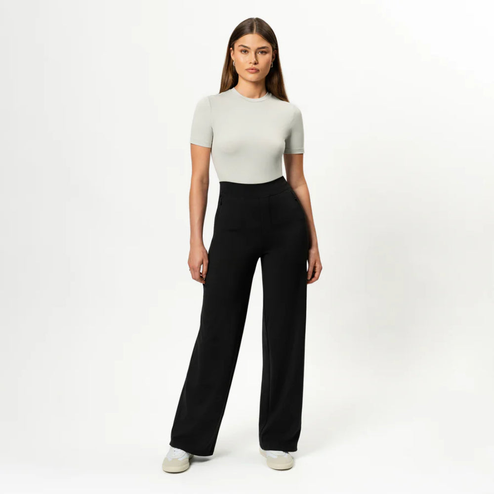 Solid Colored Straight Pants-Legletic