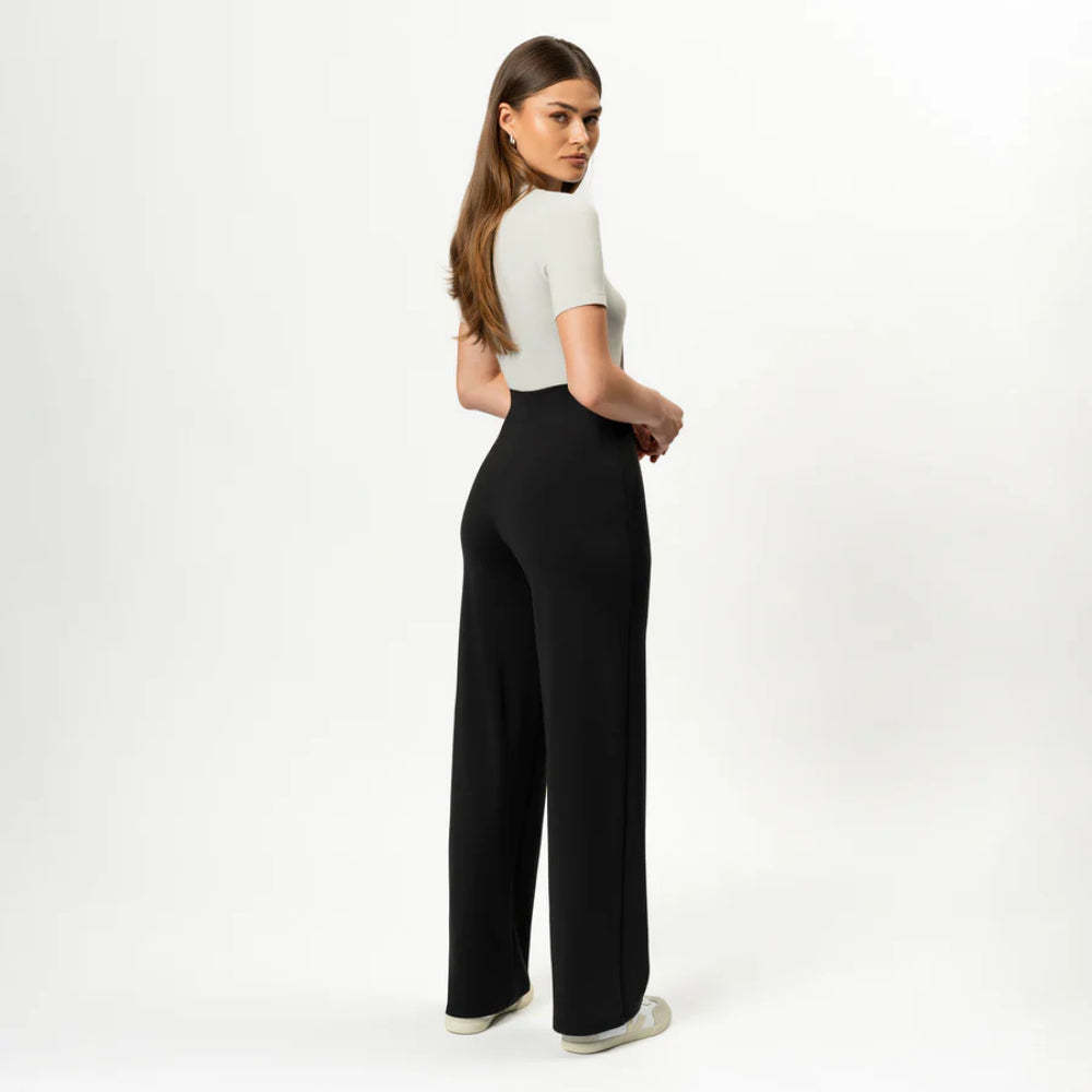 Solid Colored Straight Pants-Legletic