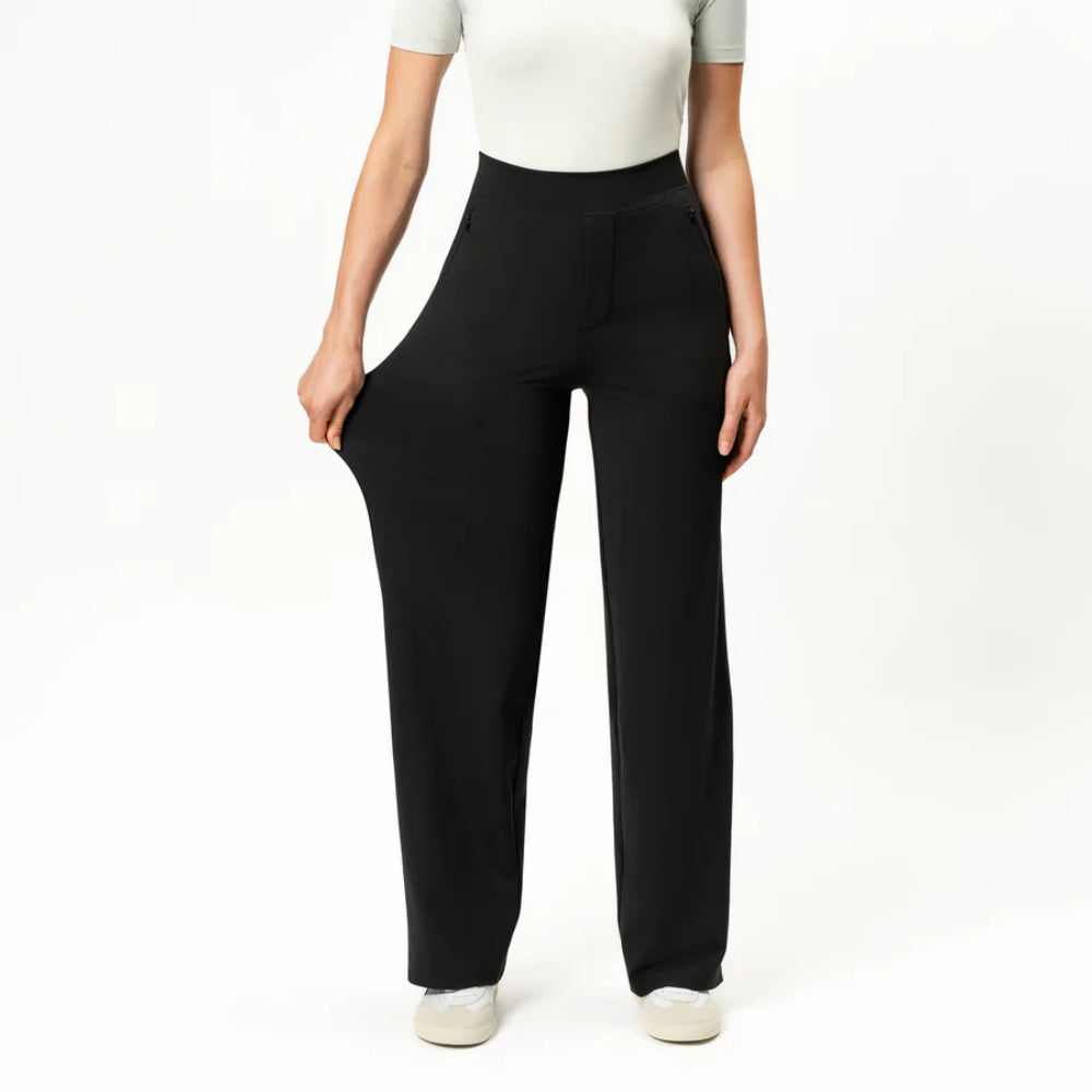 Solid Colored Straight Pants-Legletic