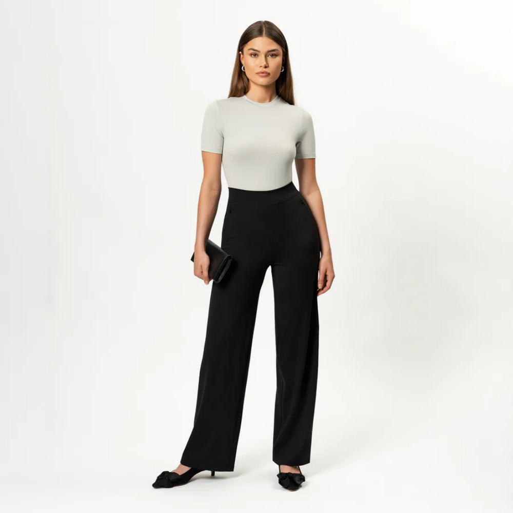 Solid Colored Straight Pants-Legletic