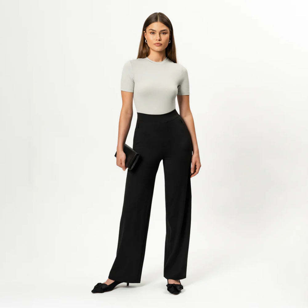 Solid Colored Straight Pants-Legletic
