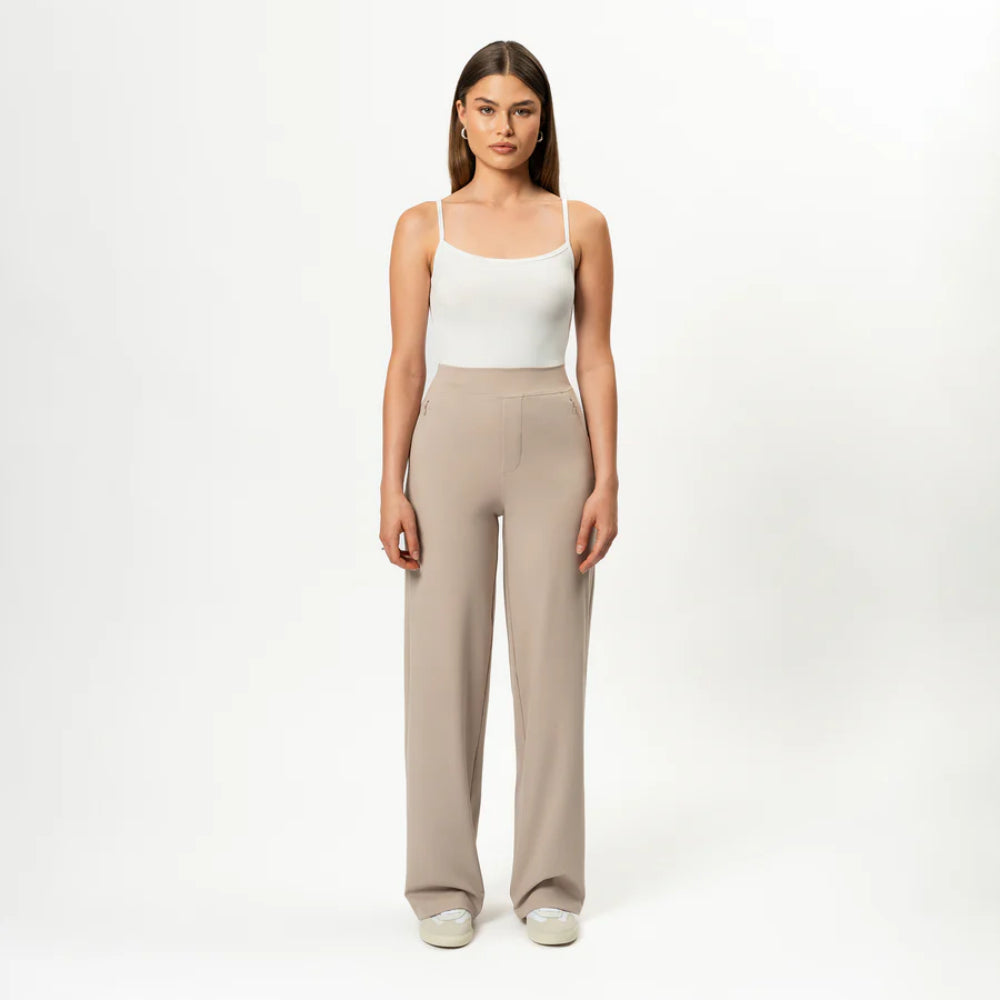 Solid Colored Straight Pants-Legletic