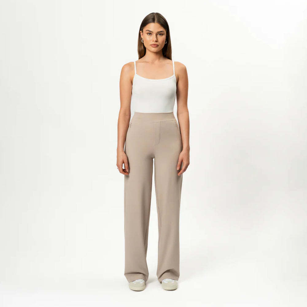 Solid Colored Straight Pants-Legletic