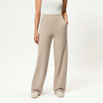 Solid Colored Straight Pants-Legletic