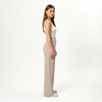 Solid Colored Straight Pants-Legletic