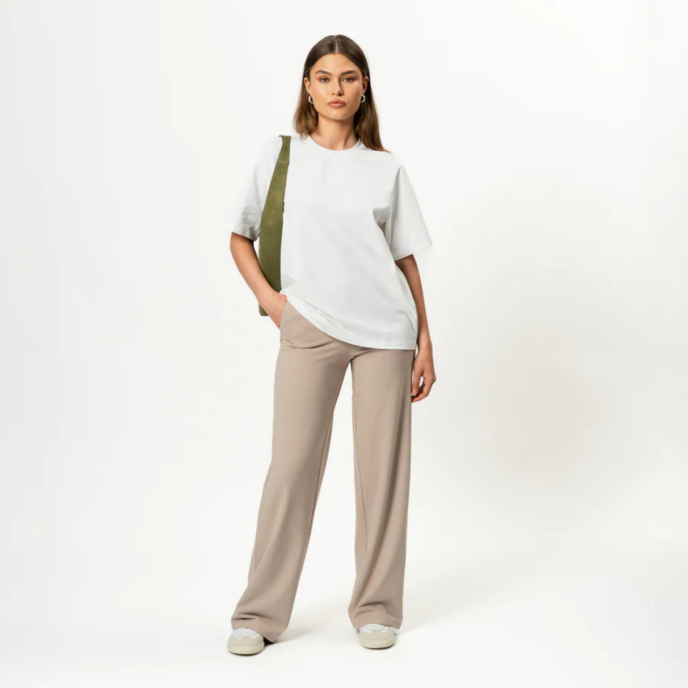 Solid Colored Straight Pants-Legletic