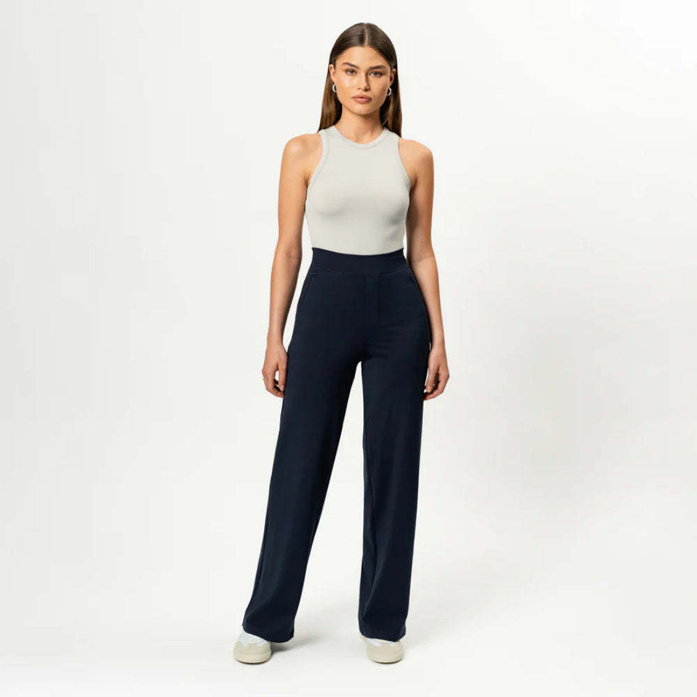 Solid Colored Straight Pants-Legletic