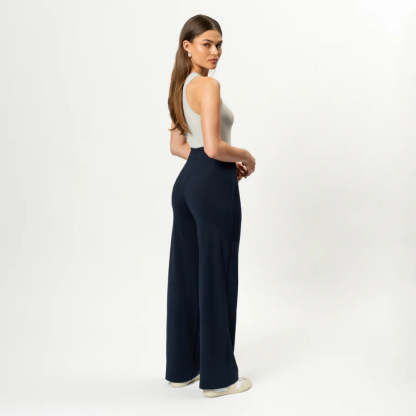 Solid Colored Straight Pants-Legletic