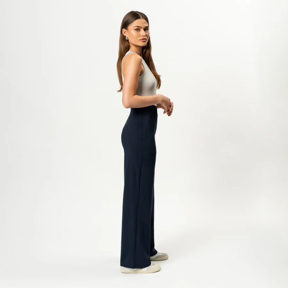 Solid Colored Straight Pants-Legletic