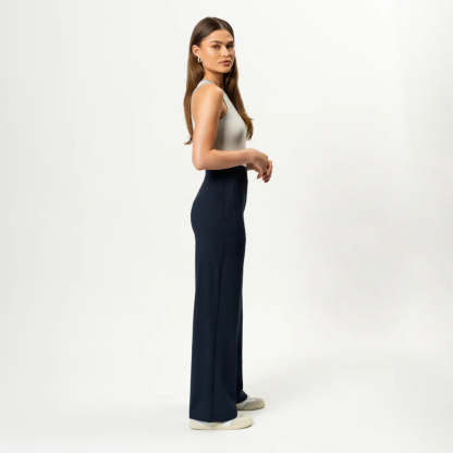 Solid Colored Straight Pants-Legletic