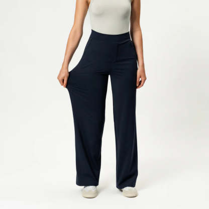 Solid Colored Straight Pants-Legletic