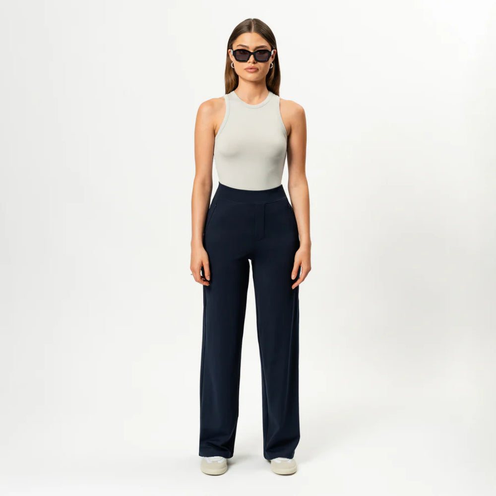 Solid Colored Straight Pants-Legletic