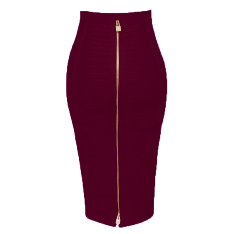 Solid Colors Zipper Women Skirts-Legletic