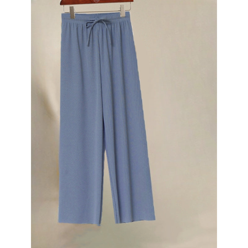 Women's Ice Silk Ankle Length Casual Summer Pants-Legletic