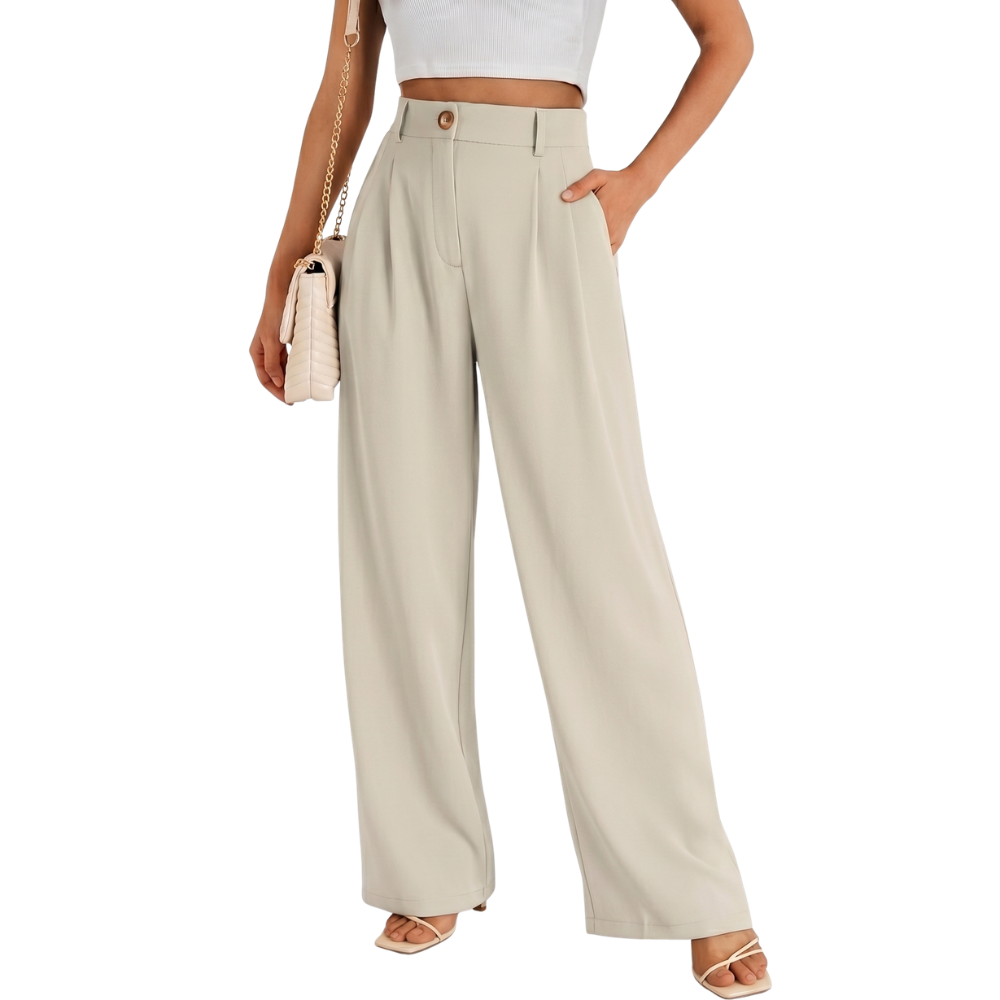 Wide Bottom Dress Pants High Rise Dressy For Women