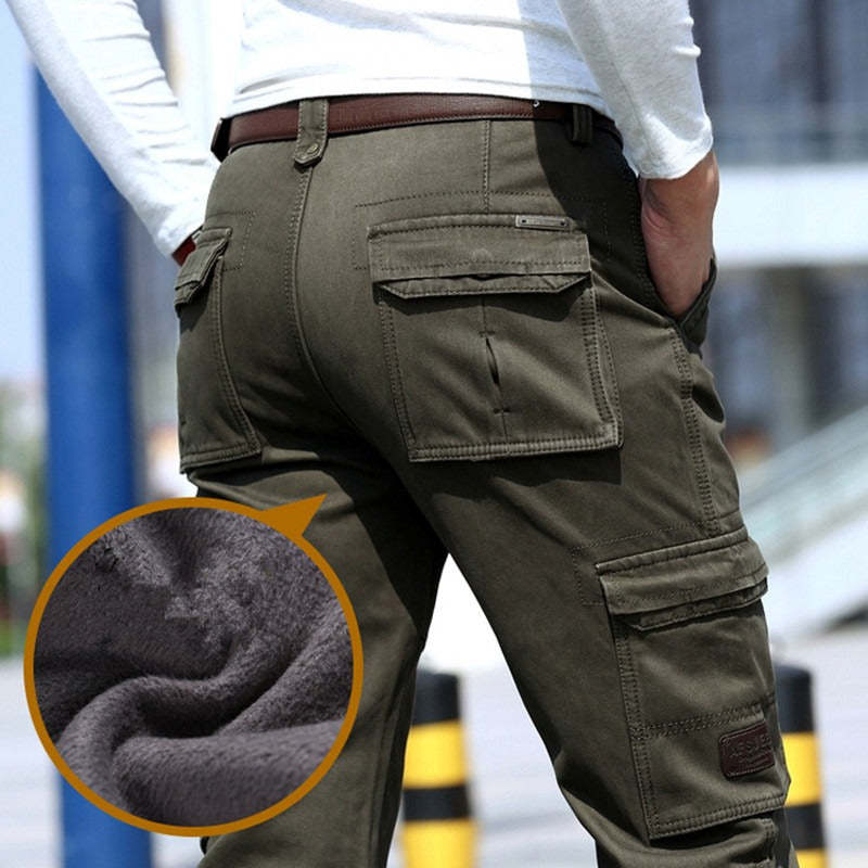 6 Pockets Fleece Warm Cargo Military Pants-Legletic