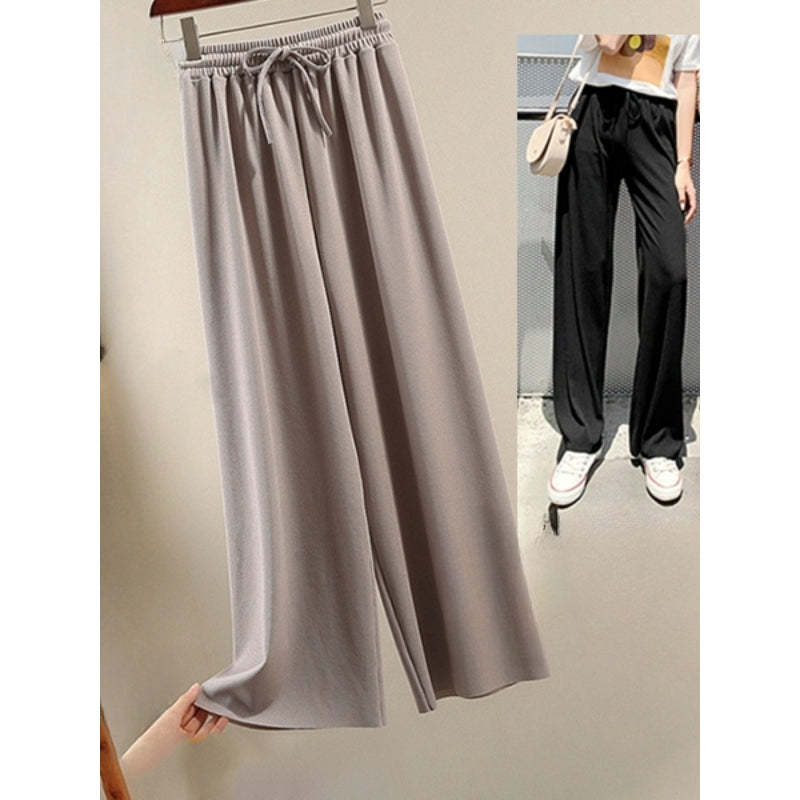 Women's Ice Silk Ankle Length Casual Summer Pants-Legletic