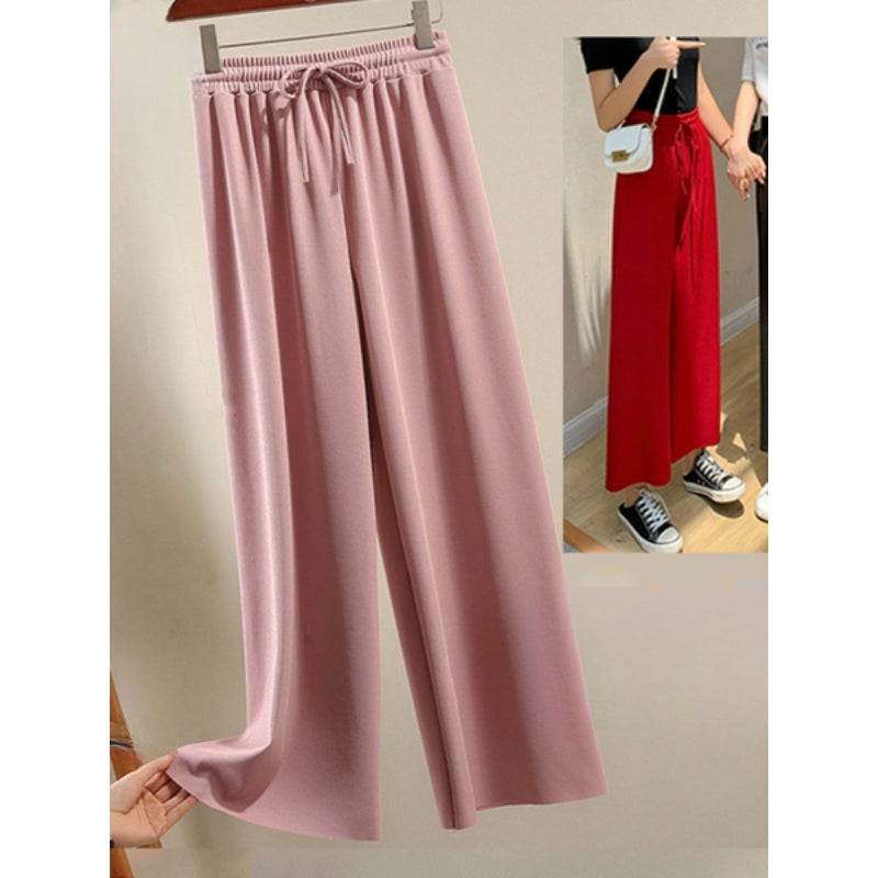 Women's Ice Silk Ankle Length Casual Summer Pants-Legletic