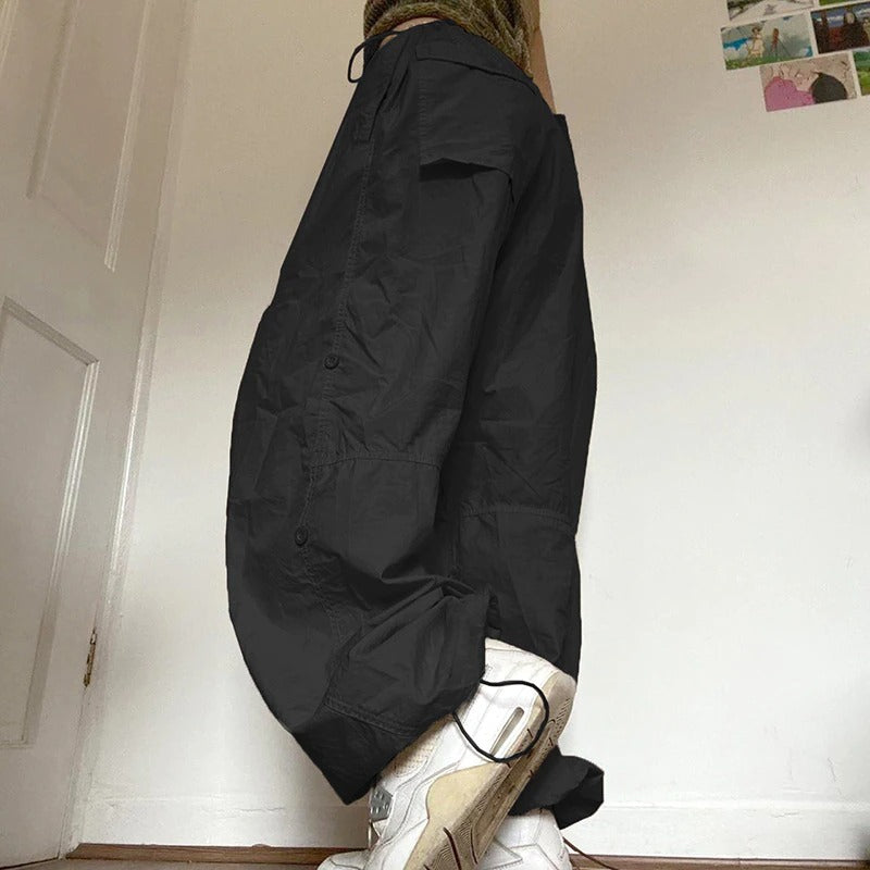 Women Solid Joggers Baggy Trouser Pants-Legletic