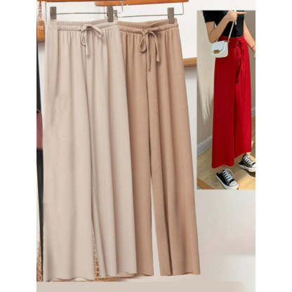 Women's 2 Pcs Ice Silk Ankle Length Summer Pants-Legletic