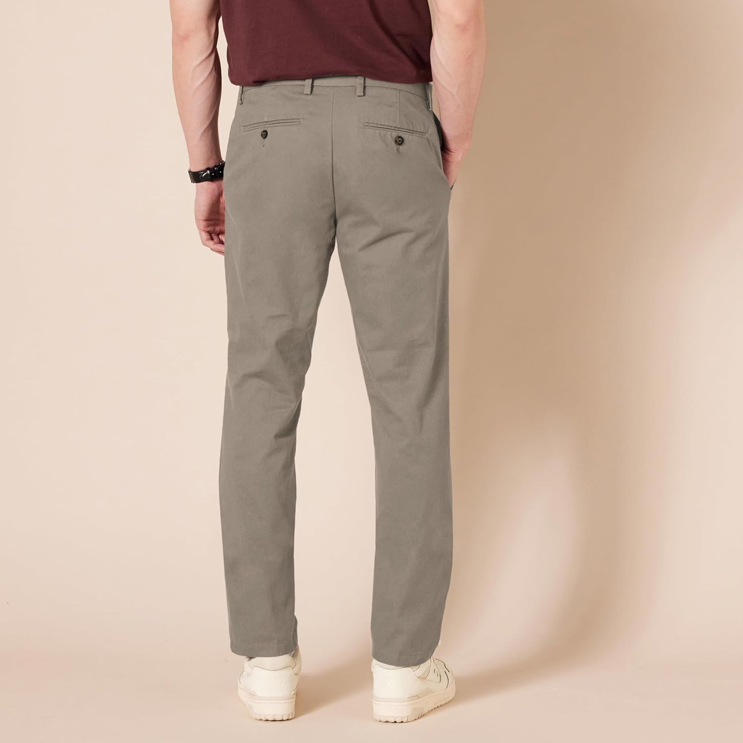 Slim Fit Flat Front Chino Pants