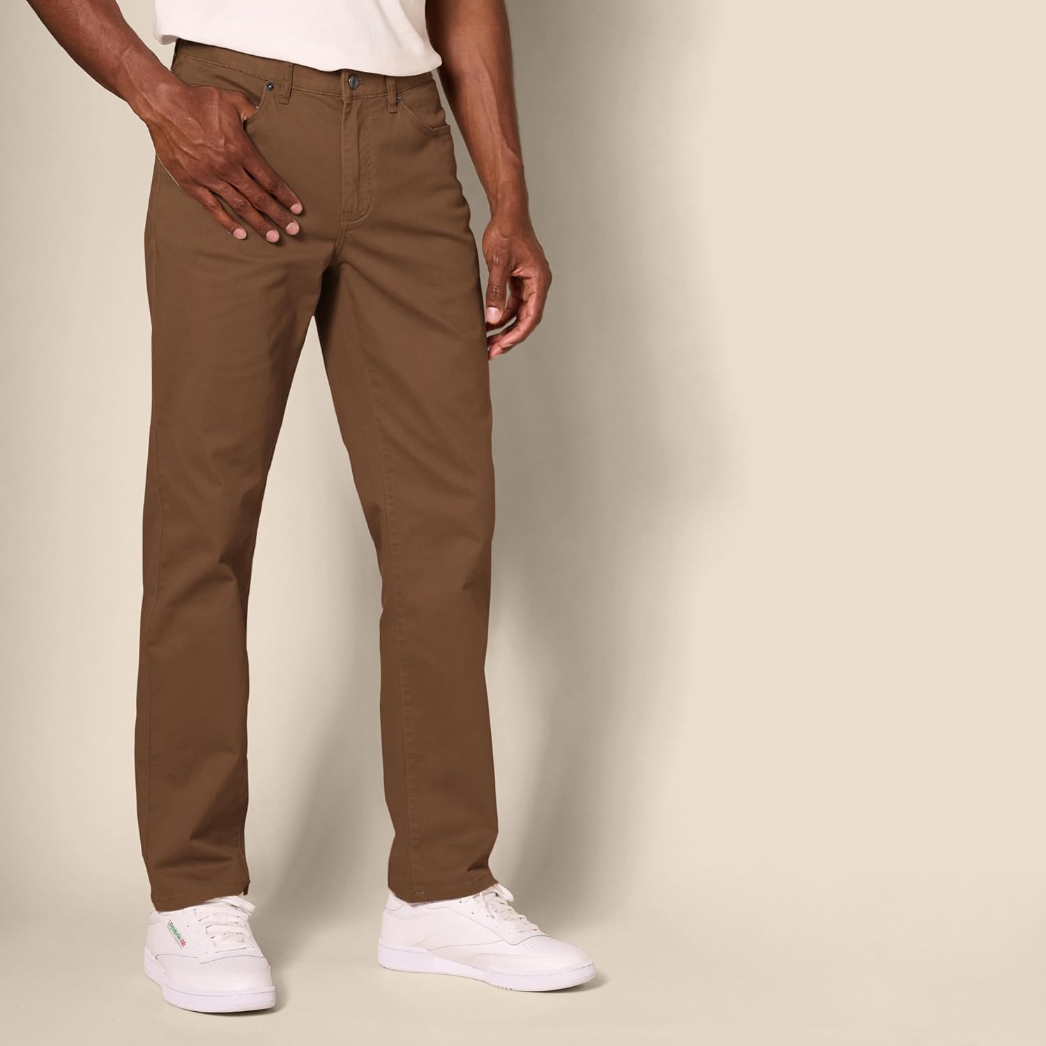 Straight Fit 5 Pocket Stretch Twill Pants