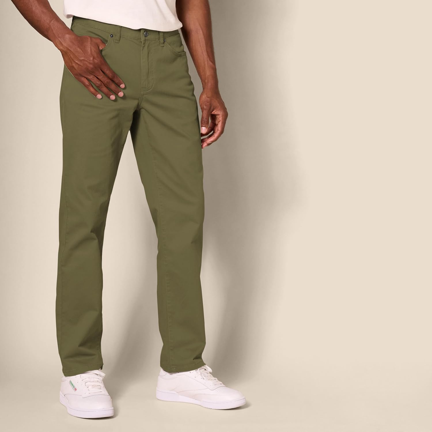 Straight Fit 5 Pocket Stretch Twill Pants