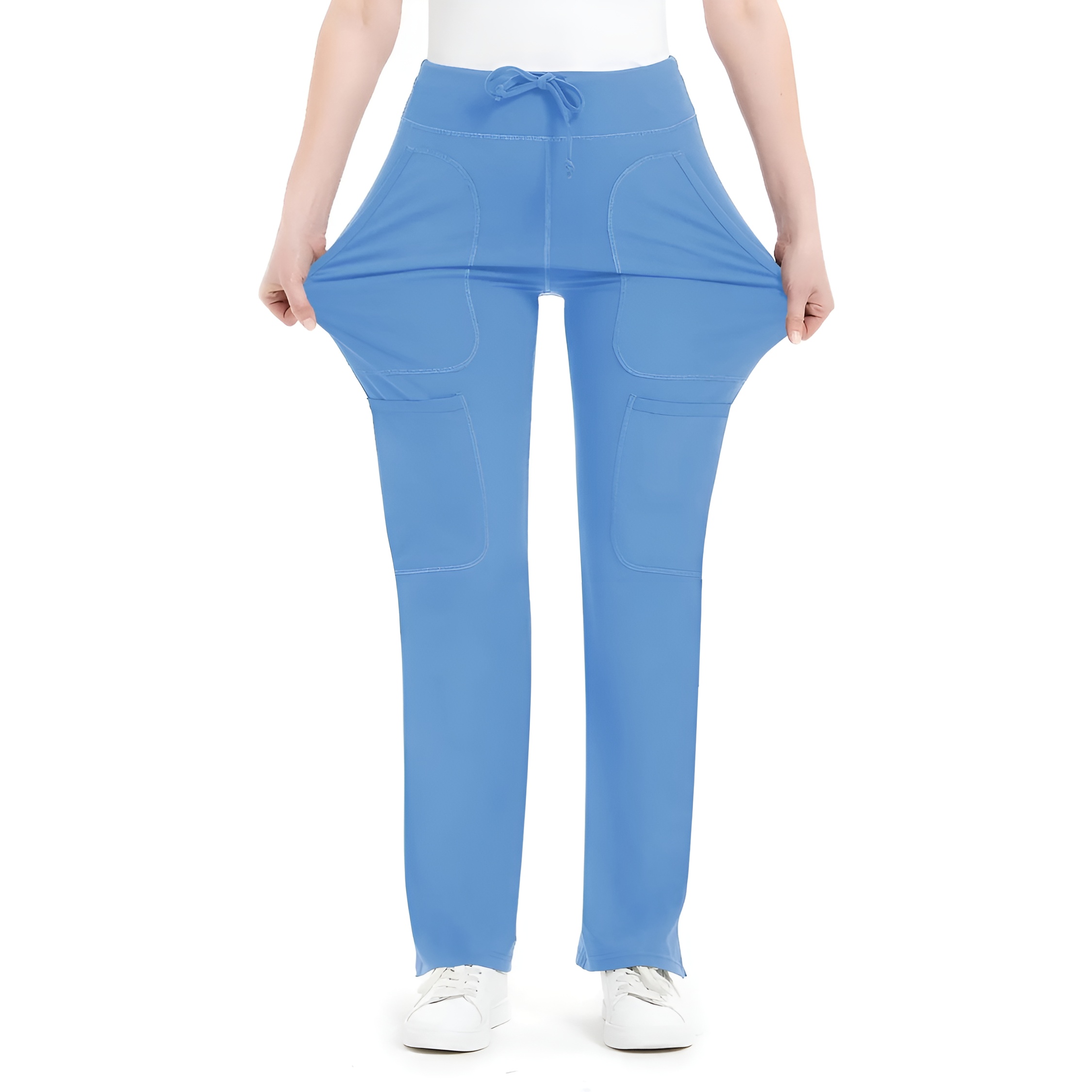 Mid Rise Yoga Pants With 5 Pockets For Women