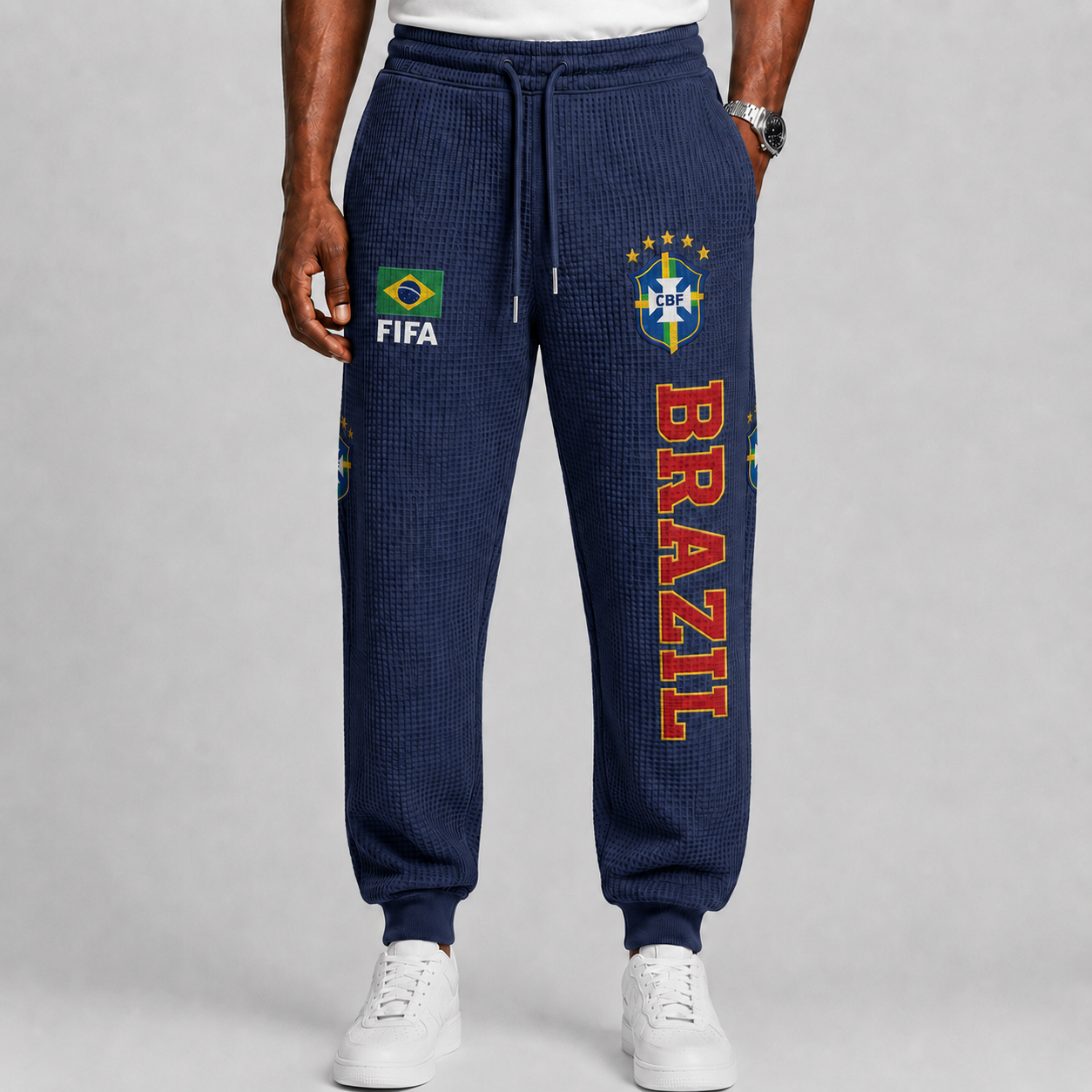 FIFA 2026 Brazil Printed Waffle Football Fan Pants