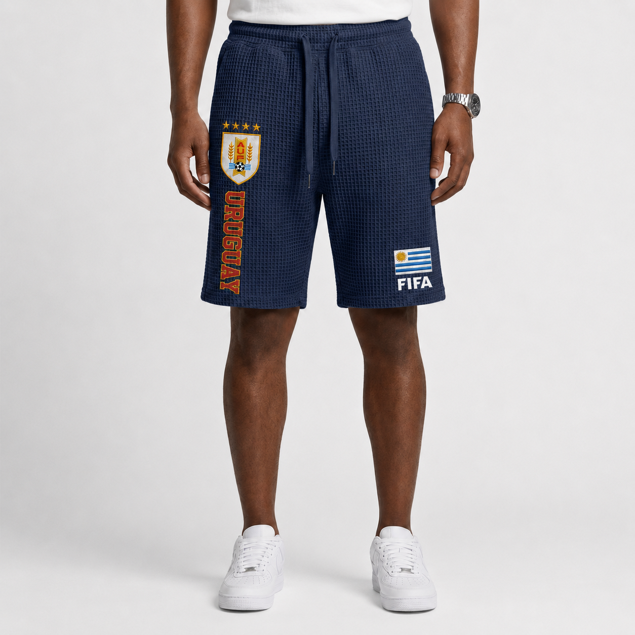 FIFA 2026 Uruguay Printed Waffle Football Fan Shorts
