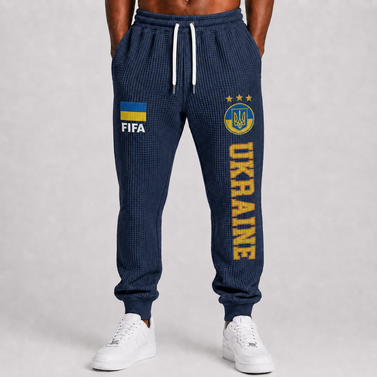 FIFA 2026 Ukraine Printed Waffle Football Fan Pants