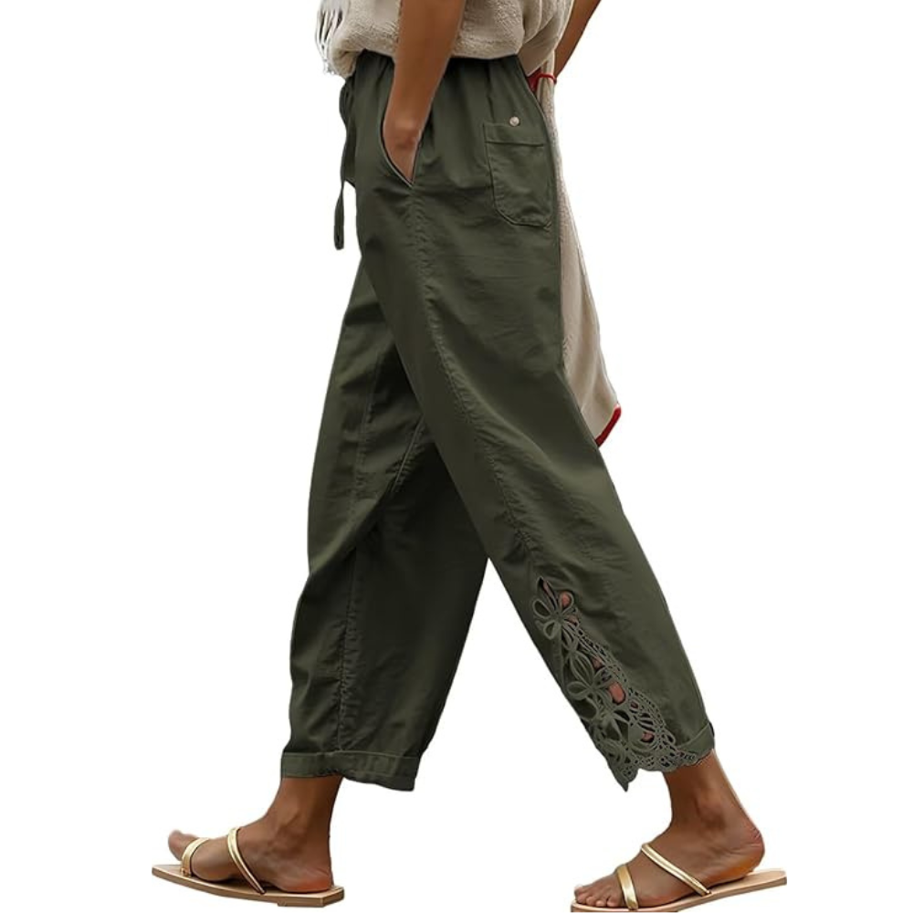 Casual Lightweight Drawstring Elastic Pants With Pockets