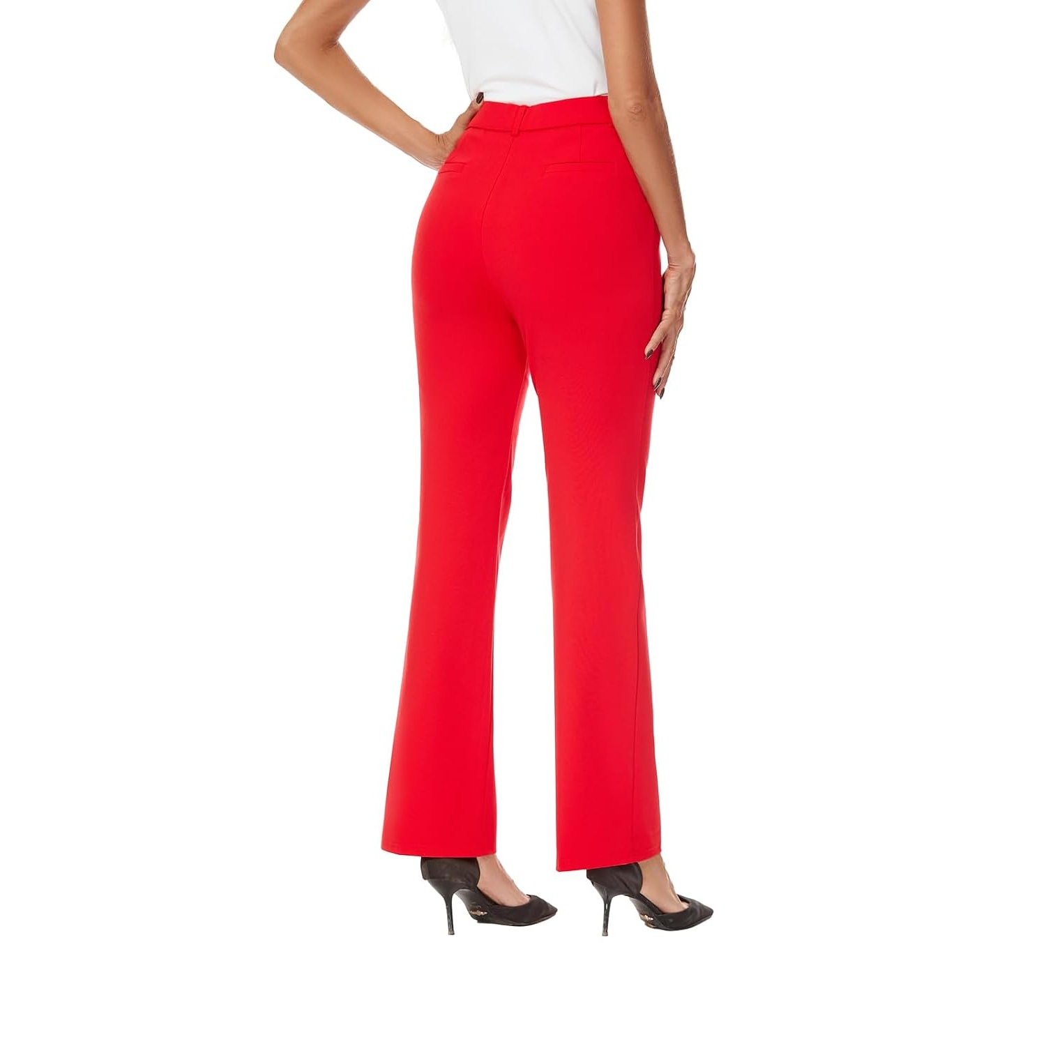 Stretchable Straight Solid Casual Pants