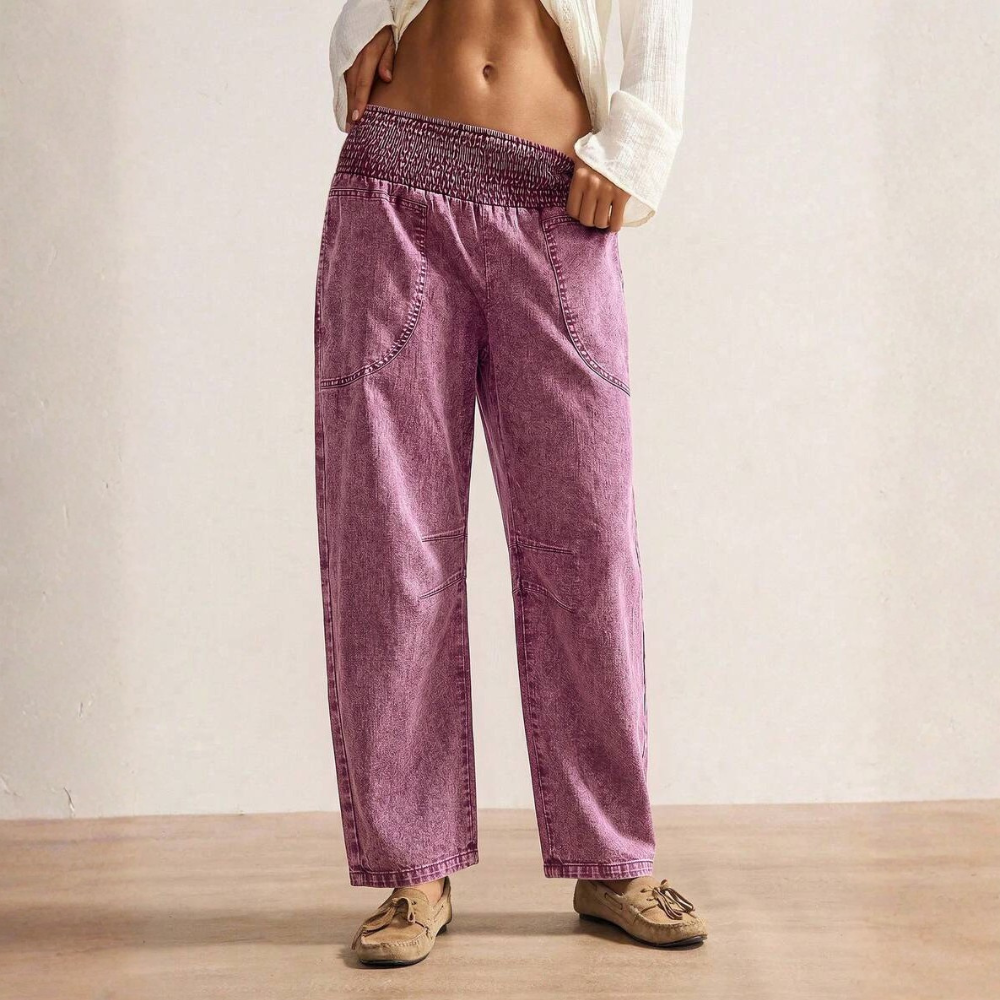 Vintage Themed Casual Long Trousers For Women