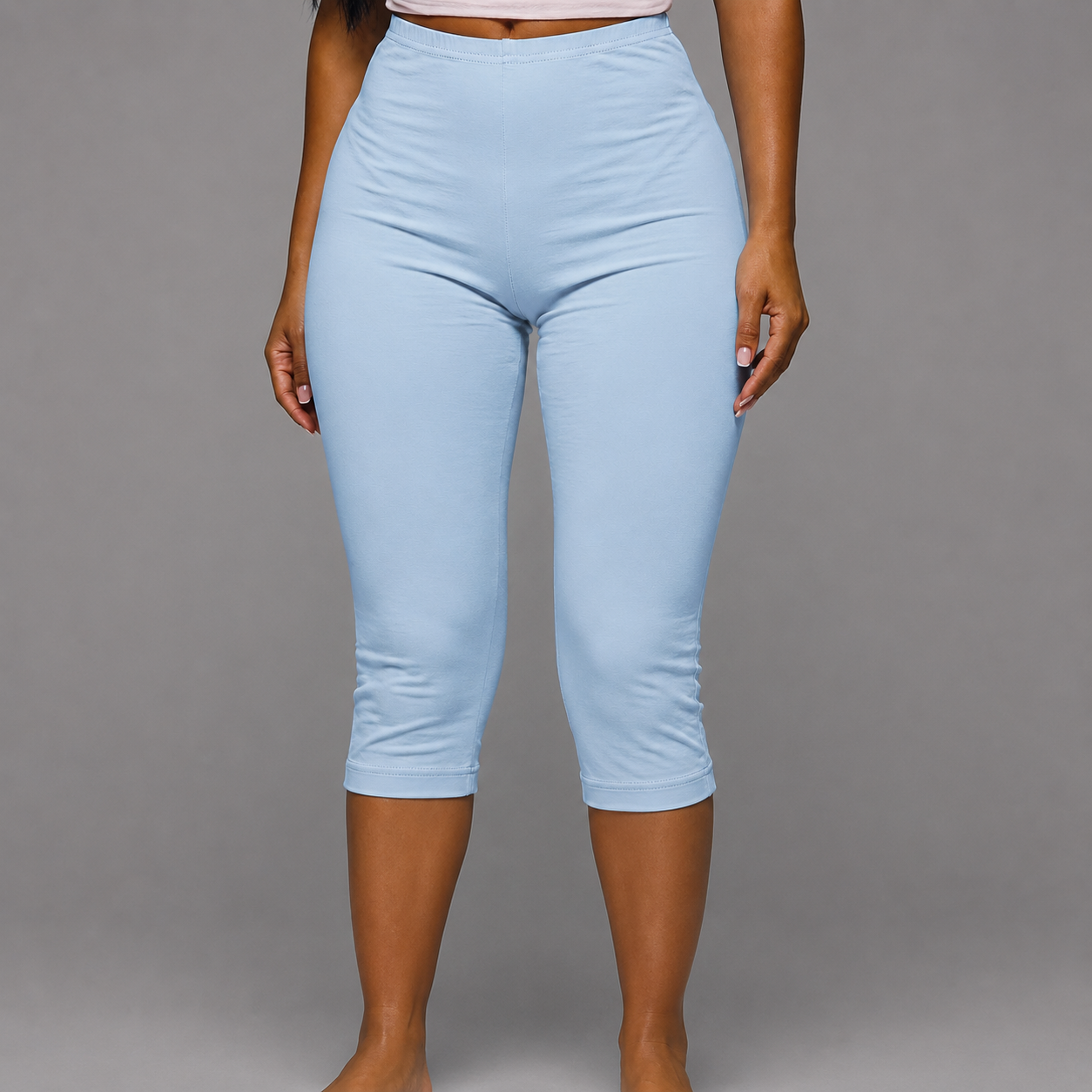 Soft Touch Elasticated Capri Leggings For Women