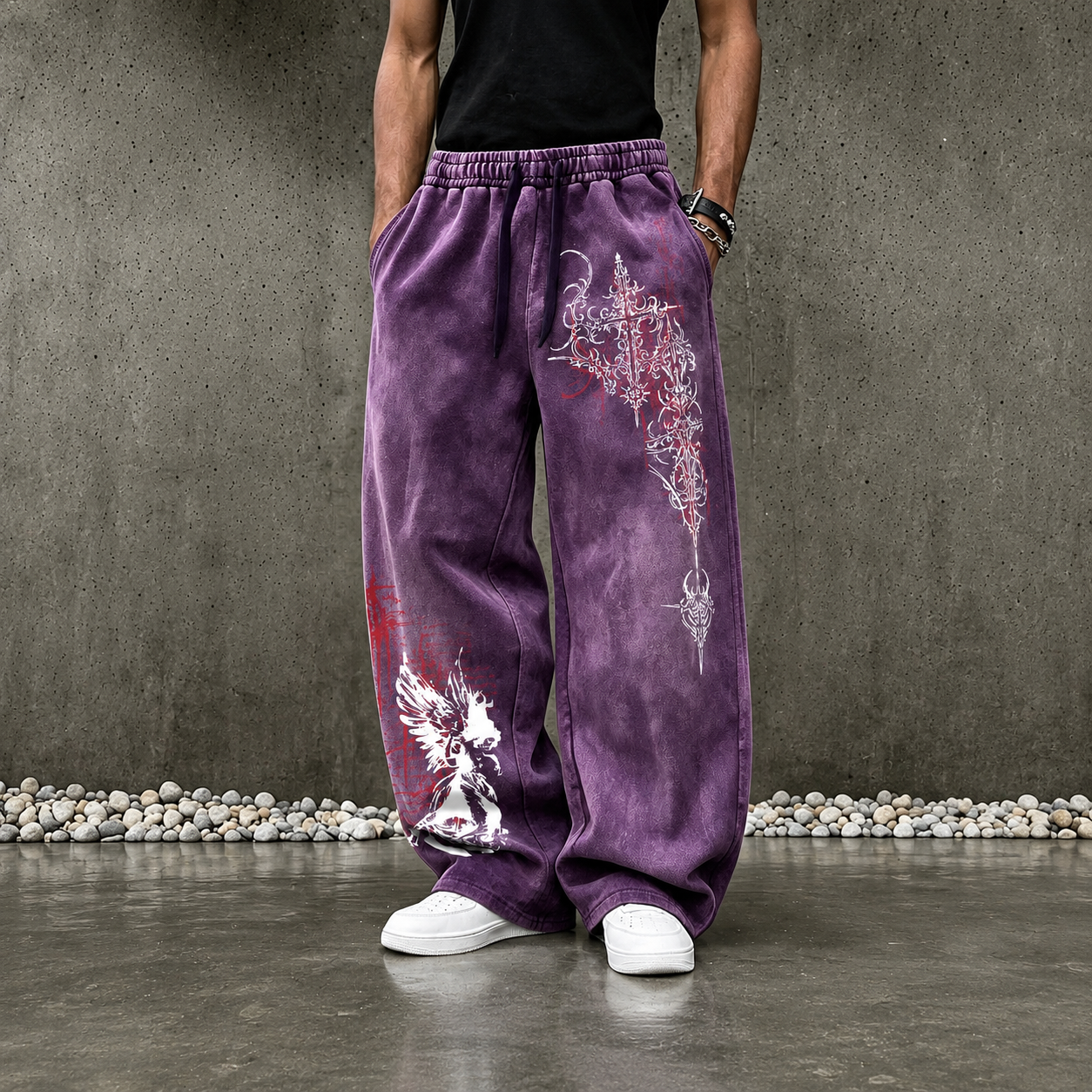 Casual Letter And Cartoon Print Sweatpants For Men